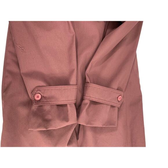 Vintage Women Trench Coat Size 10 Rain or Shine Burgundy Red Gray Button Up Belt - Picture 8 of 10